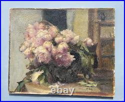 Anna Boch (1848-1936) Huile sur toile Fleurs Signée XIX Belgique