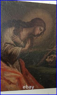 Antique Huile Sur Toile Représentant Madeleine XVIIIème Siècle École Italienne Antique Huile Sur Toile Représentant Madeleine XVIIIème Siècle École Italienne