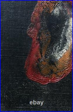 Antique Original Oil Painting on Canvas, Abstract composition, Signed, Framed