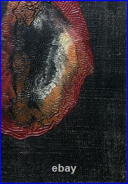 Antique Original Oil Painting on Canvas, Abstract composition, Signed, Framed