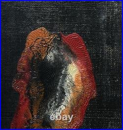 Antique Original Oil Painting on Canvas, Abstract composition, Signed, Framed