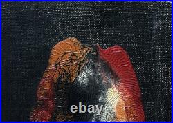 Antique Original Oil Painting on Canvas, Abstract composition, Signed, Framed