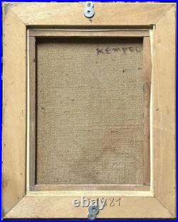 Antique Original Oil Painting on Canvas, Abstract composition, Signed, Framed