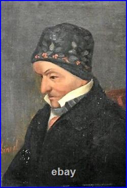 Artiste à identifier Huile sur toile Signée Portrait XIX France