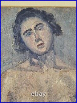Augustin Carrera (1878-1952) Grand portrait de nu Huile sur toile Fauvisme