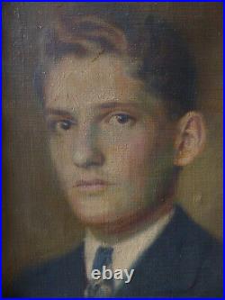 Auteur à identifier (Lajos X), Portrait de jeune homme, 1939, huile sur toile