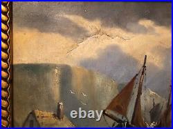 BELLE PEINTURE, HUILE SUR TOILE MARINE, BRETAGNE signée VERNIER