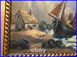 BELLE PEINTURE, HUILE SUR TOILE MARINE, BRETAGNE signée VERNIER