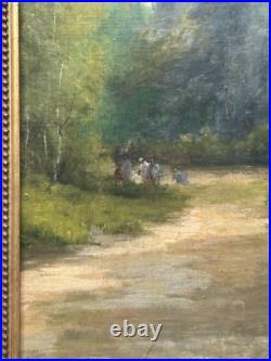 Barbizon School Original Antique Landscape Oil Painting, Hand Made, Signed