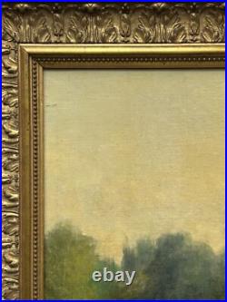 Barbizon School Original Antique Landscape Oil Painting, Hand Made, Signed