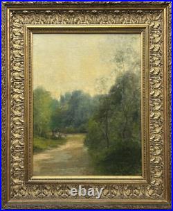 Barbizon School Original Antique Landscape Oil Painting, Hand Made, Signed
