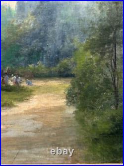 Barbizon School Original Antique Landscape Oil Painting, Hand Made, Signed