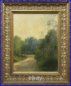 Barbizon School Original Antique Landscape Oil Painting, Hand Made, Signed