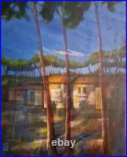 Beau Tableau Peintures HST Bord De Mer Landes Atlantique Signé Phalip