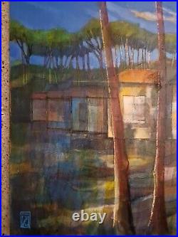 Beau Tableau Peintures HST Bord De Mer Landes Atlantique Signé Phalip