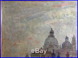 Beau Tableau ancien Impressionniste XIXe Abel TRUCHET Grand Canal Venise Huile