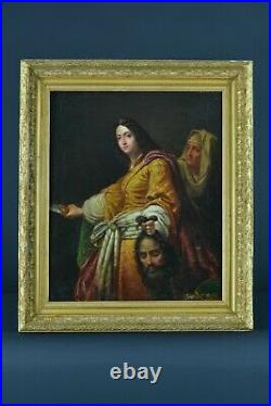 Beau Tableau ancien portrait Judith et Holopherne LEON ALEGRE CRISTOFANO ALLORI