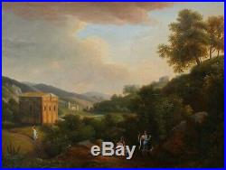 Beau paysage classique avec scène antique début XIXè suiveur de Bertin