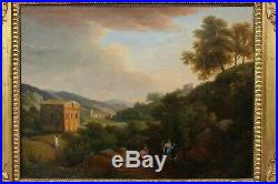 Beau paysage classique avec scène antique début XIXè suiveur de Bertin