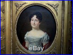 Beau portrait Empire d'une Comtesse par Antoine BOREL (1777-1838) Qualité Musée