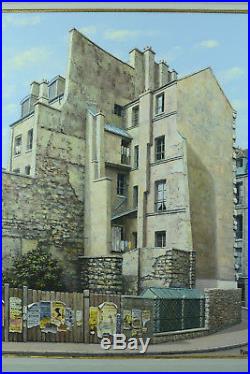 Beau tableau ancien Rue Mouffetard Paris Affiche Palissage Villeglé René Dulieu