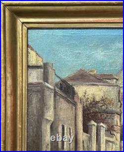 Beautiful View Monmart Paris, Original Antique Oil Painting, HandMade, Framed Beautiful View Monmart Paris, Original Antique Oil Painting, HandMade, Framed