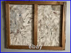 Belle Peinture Huile Sur Toile Abstrait Signé A Identifier Abstraction 1960 Art