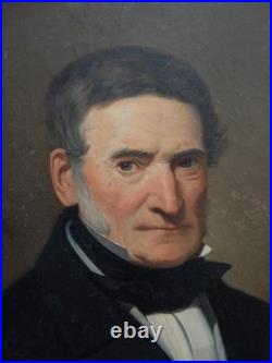 Belle école Française XIX e siècle de 1855 Portrait d'homme