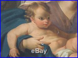 Belle peinture religieuse Saint Anne et l'enfant jésus époque XVIIIème siècle