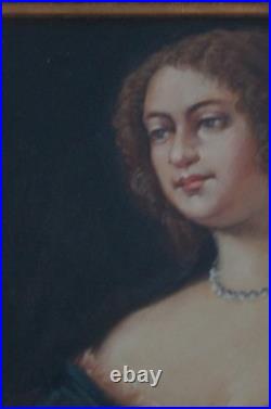 Belle peinture tableau huile sur toile, avec cadre dore 50x40cm, d un chateau