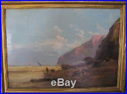 Bord de mer falaise peinte par godchaux MARINE
