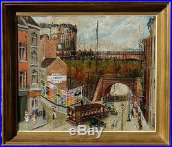 Bruxelles, 1910, Voitures, Train et Tram Rue Gray! Superbe et Rare Naïf Animé
