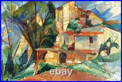 CUBIZM Art Garden Cityscape France Architecture Antique Oil painting Hand Made CUBIZM Art Garden Cityscape France Architecture Antique Oil painting Hand Made