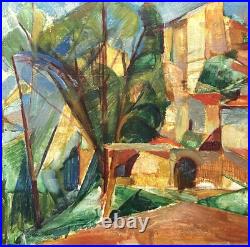 CUBIZM Art Garden Cityscape France Architecture Antique Oil painting Hand Made CUBIZM Art Garden Cityscape France Architecture Antique Oil painting Hand Made