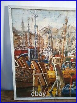 Catherine Moro-sers Marine Huile Sur Toile XX Ème Peinture Tableau