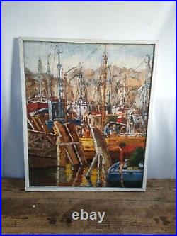 Catherine Moro-sers Marine Huile Sur Toile XX Ème Peinture Tableau
