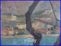 Charles WEISSER (1864-1940) Vue de Menton Grand Tableau Impressionniste 1920