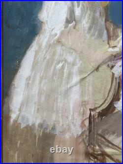 Child Portrait, Original Tempera 1930-40 Paris School, Signed, Framed