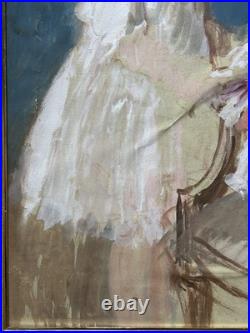 Child Portrait, Original Tempera 1930-40 Paris School, Signed, Framed