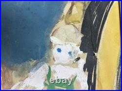 Child Portrait, Original Tempera 1930-40 Paris School, Signed, Framed