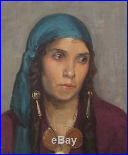 Constant Clety Peintre Tableau Portrait Femme Berbere Algerie Orientalisme Huile