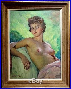 Constantin FONT (1890-1954) Grand NU Huile sur toile Tableau ancien