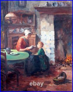 Cornelis ('Kees') TERLOUW (1890-1948) Lecture au coin du feu Huile sur toile Cornelis ('Kees') TERLOUW (1890-1948) Lecture au coin du feu Huile sur toile