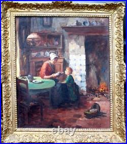 Cornelis ('Kees') TERLOUW (1890-1948) Lecture au coin du feu Huile sur toile Cornelis ('Kees') TERLOUW (1890-1948) Lecture au coin du feu Huile sur toile