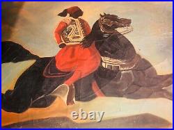 DE DREUX Alfred (d'après) CHEVAL ARABE HUILE SUR TOILE Nubian horseman