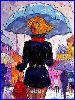 Dans la nouvelle ville- huile sur toile, 50x70cm, signèe Lidia Tchoumakova