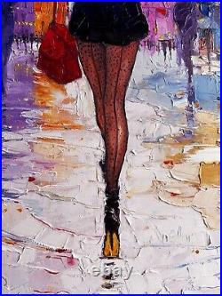 Dans la nouvelle ville- huile sur toile, 50x70cm, signèe Lidia Tchoumakova