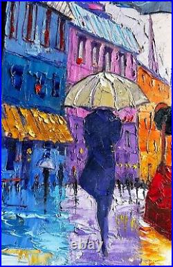 Dans la nouvelle ville- huile sur toile, 50x70cm, signèe Lidia Tchoumakova