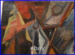 David LAN-BAR (1912-1987) Huile sur toile abstraite signée et datée 1952