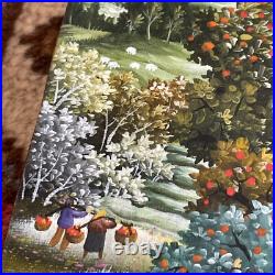 Dragan Mihailovic La Cueillette 1991 Huile Sur Toile Originale 1 F Art Naïf Rare